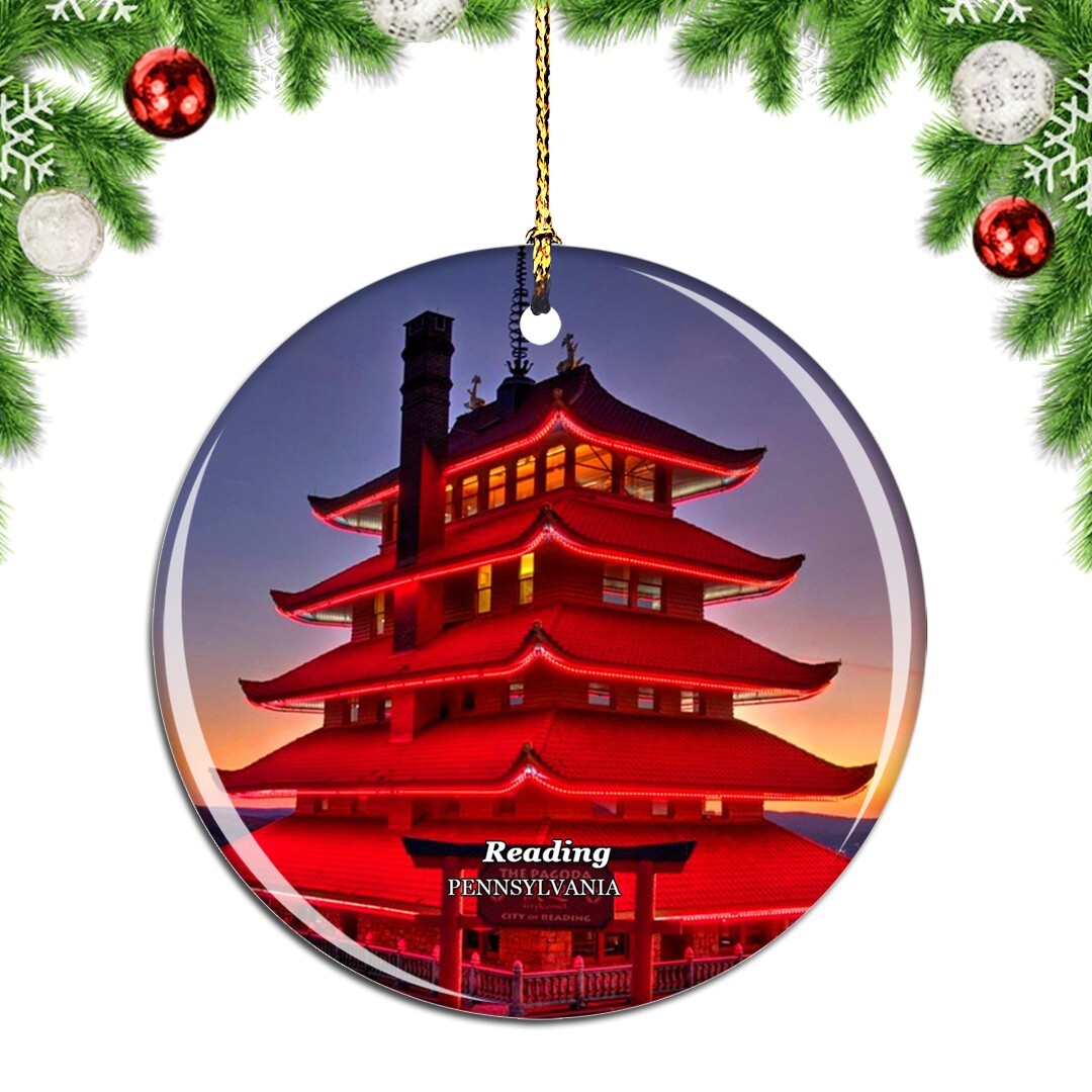 Reading Pagoda Pennsylvania Christmas ornament USA travel city souvenir