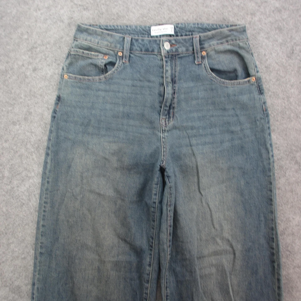 Pantalones de mezclilla para mujer Vanilla Star 9/10 azules lavado medio holgados pierna ancha *Nota Foto 2 de 4