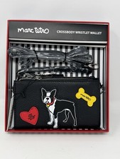 Marc Tetro Crossbody Wristlet Wallet - Boston Terrier Dog -  7" x 4" x 1 " - Nib