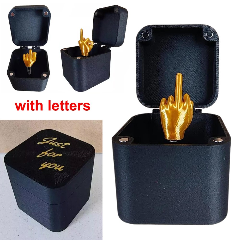 Middle Finger in a Box Surprise Christmas Gift Box Novelty Annoying Gifts Prank