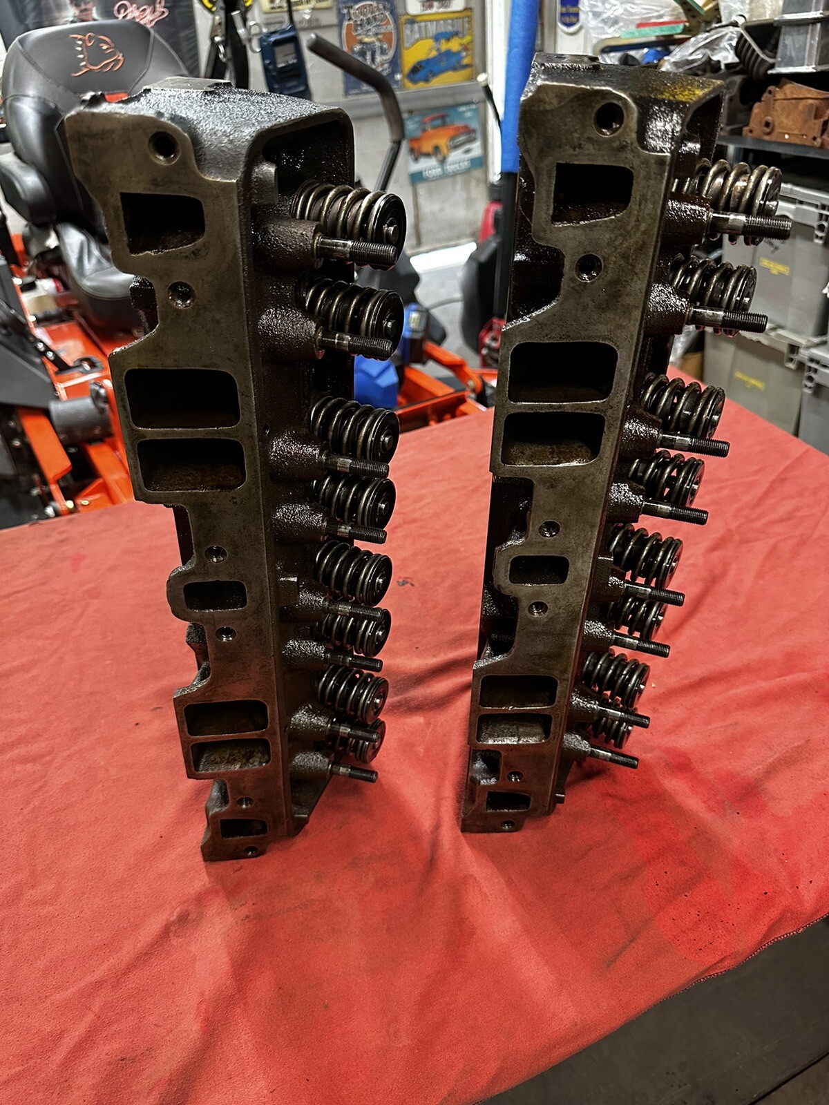 SMALL BLOCK CHEVY 461 HEADS WITH ISKY ROLLER ROCKERS AND GIRDLES eBay