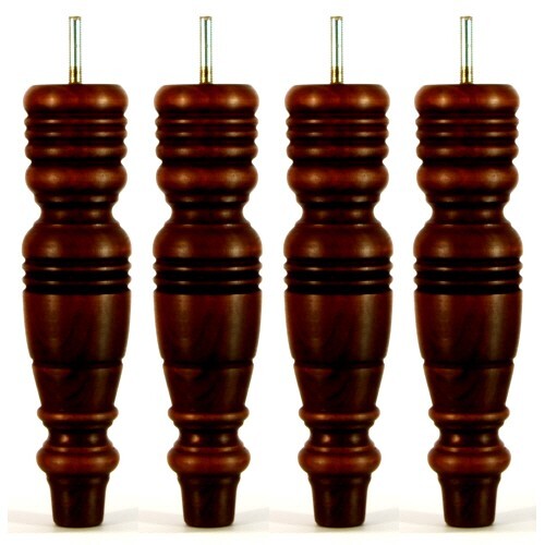 4 Riproduzione Vittoriana Gambe Tornite 225mm/9" Rif. Divano poggiapiedi sedia E30-DDMw