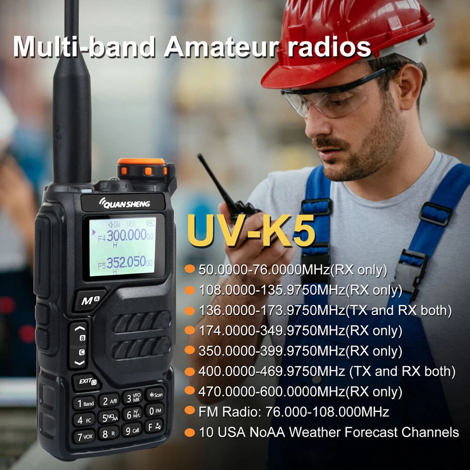 Quansheng UV K5 Walkie Talkie Encrypt 50-599Mhz DTMF Repeater USB C HAM Radio US - Image 3 of 4