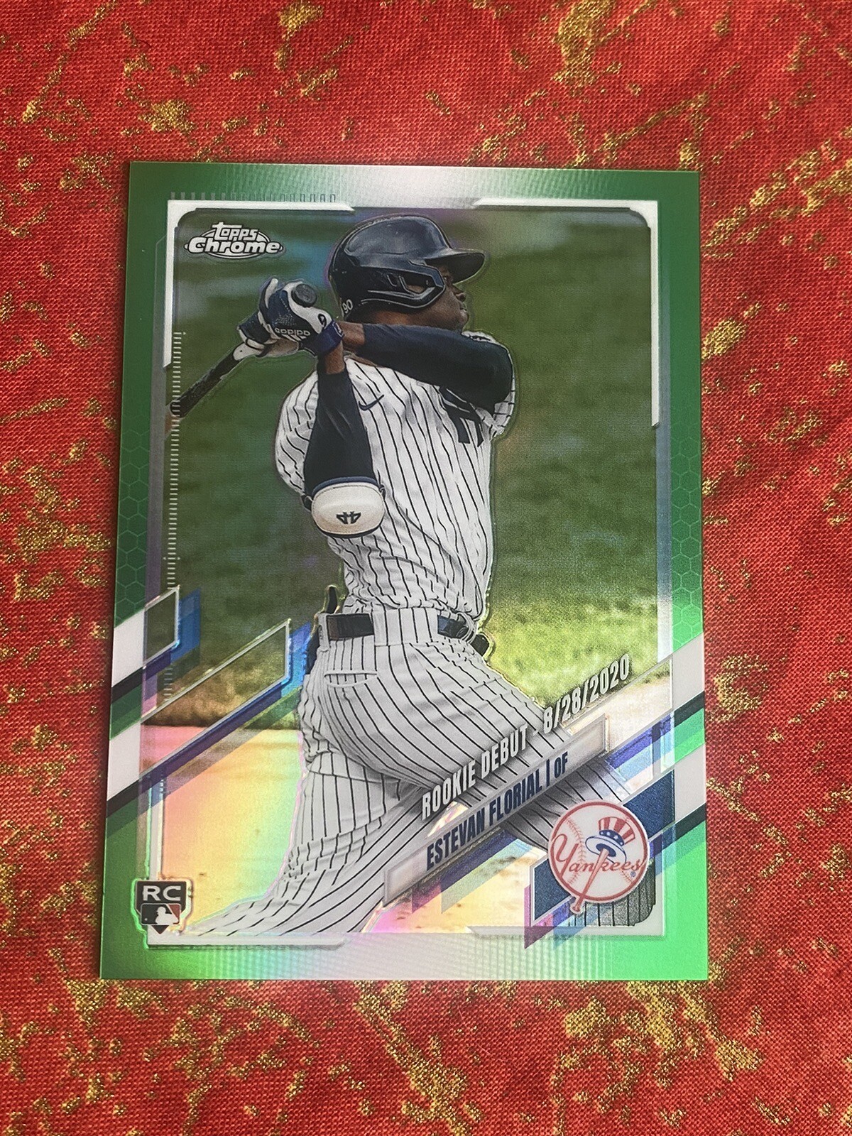 2021 Topps Chrome Update Estevan Florial Green Refractor /75 Rookie RC #USC41