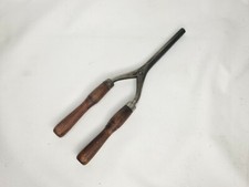 Vintage Antique Stove Top Hair Curling Iron With Wooden Handles