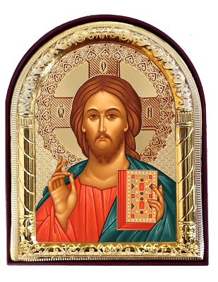 Icône Jésus-Christ En Bois 10x12cm - Art Orthodoxe - NKlaus - Décoration Religieuse
