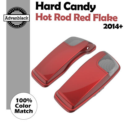 Hard Candy Hot Rod Red Flake 5x7 Saddlebag Speaker Lids Fits 2014+ Harley
