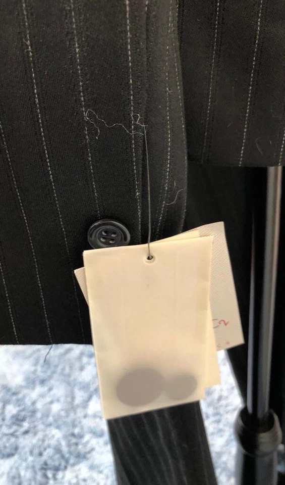 NWT $475 Philippe Adec Black 3 Button Blazer Wool Pant Suit Formal Business Sz 6 - Image 4 of 4