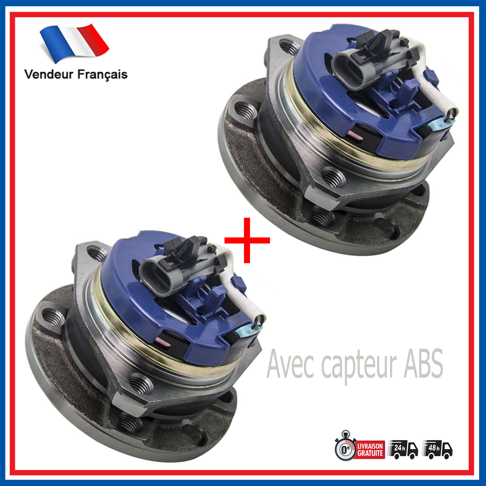 Roulement de roue avec capteur ABS anti-vibration pour Opel Astra G berline et break - 13123486