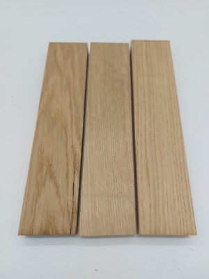 Massive Eichenbohlen, Bretter, ofengetrocknet, rundum gehobelt, Holzbearbeitung 25x75x338 mm