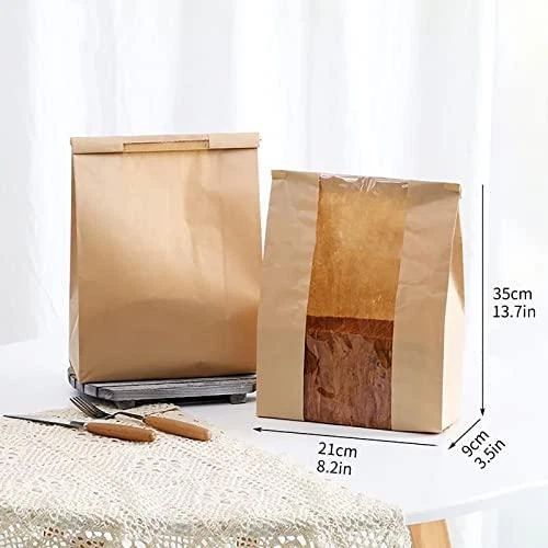 Natural Paper Bag With Clear Window and Handle 21cm / Cardboard