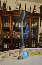 Vintage MCM Mid Century Danish Modern Aluminum Brutalist Candlestick Holder 13"