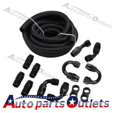20FT Fuel line Hose Fitting Kit 10AN 5/8" Braided Nylon Stainless Steel Oil Gas 