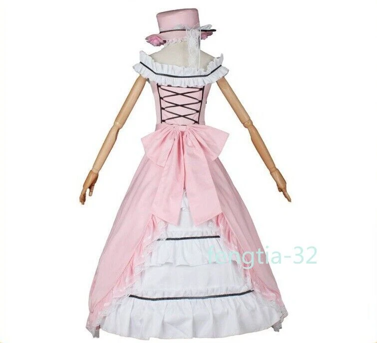 Косплей аниме черный дворецкий Ciel Phantomhive платье костюм розовый горничной полный комплект новый - Изображение 4 из 4