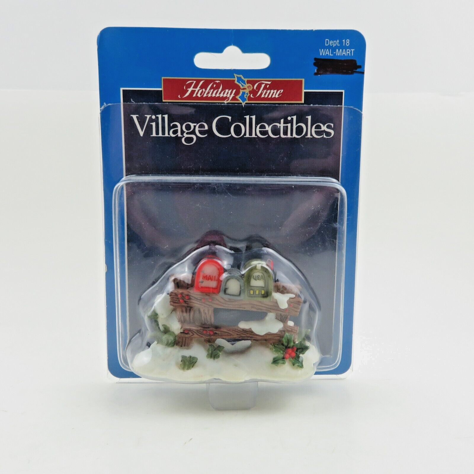 VTG Holiday Time Christmas Village Accessory Collectible - MAILBOXES - 2" T- NIP