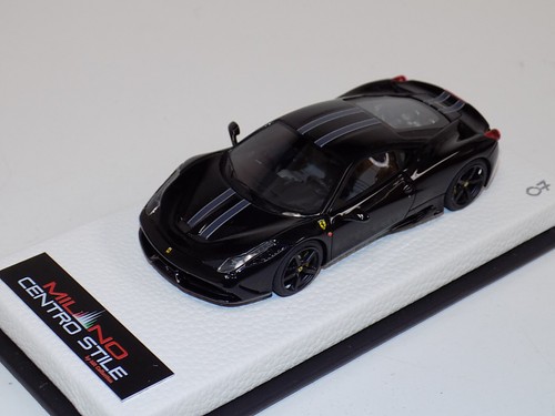 1/43 MR Ferrari 458 Speciale Gloss Black-Grey Stripe Black wheels Lmtd 8 pcs C3