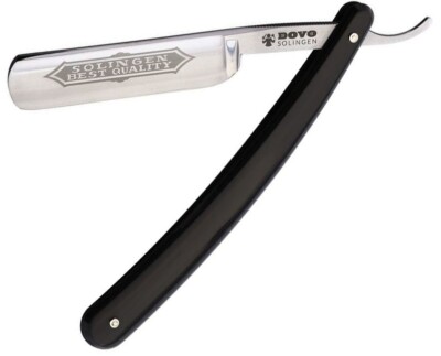 Dovo Best Quality Edition Folding Straight Razor Blade Black Plastic Handle