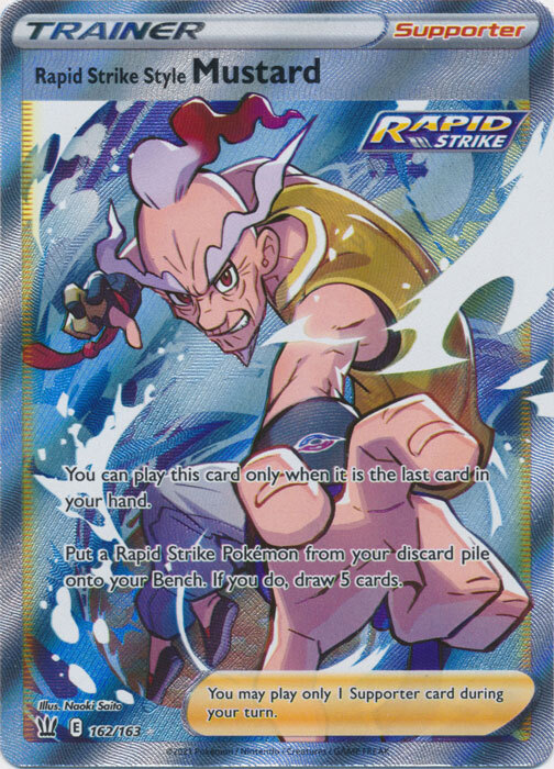 Rapid Strike Style Mustard (Full Art) - 162/163 Battle Styles NM Pokemon TCG