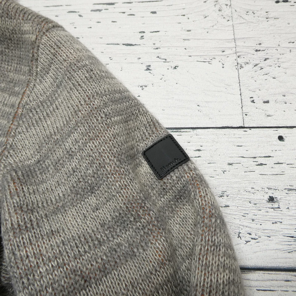 Sudadera con capucha Bench mezcla de lana para mujer gris medio naranja forrada de lana cremallera completa con capucha Foto 2 de 4