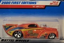 2000 Hot Wheels #74 First Ed 14/36 '41 WILLYS Orange w/Chrome 5 Spokes (E)