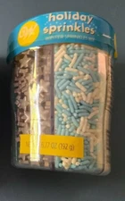 WILTON Holiday Sprinkles WINTER Mix 6 varieties Christmas 6.5 oz - blue silver