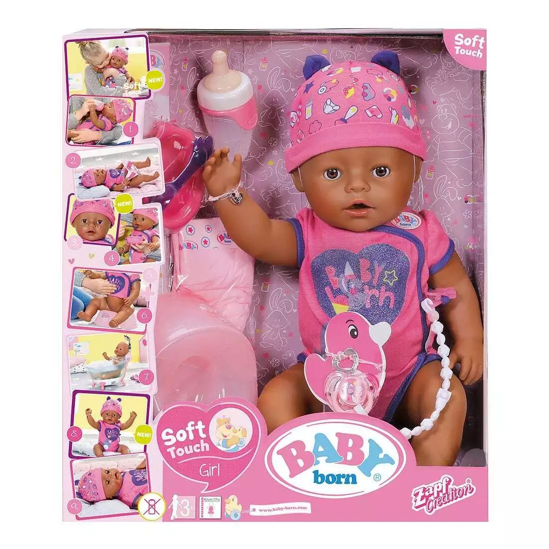 Doll Baby Born Soft Touch Brown Eyes Zapf #824382