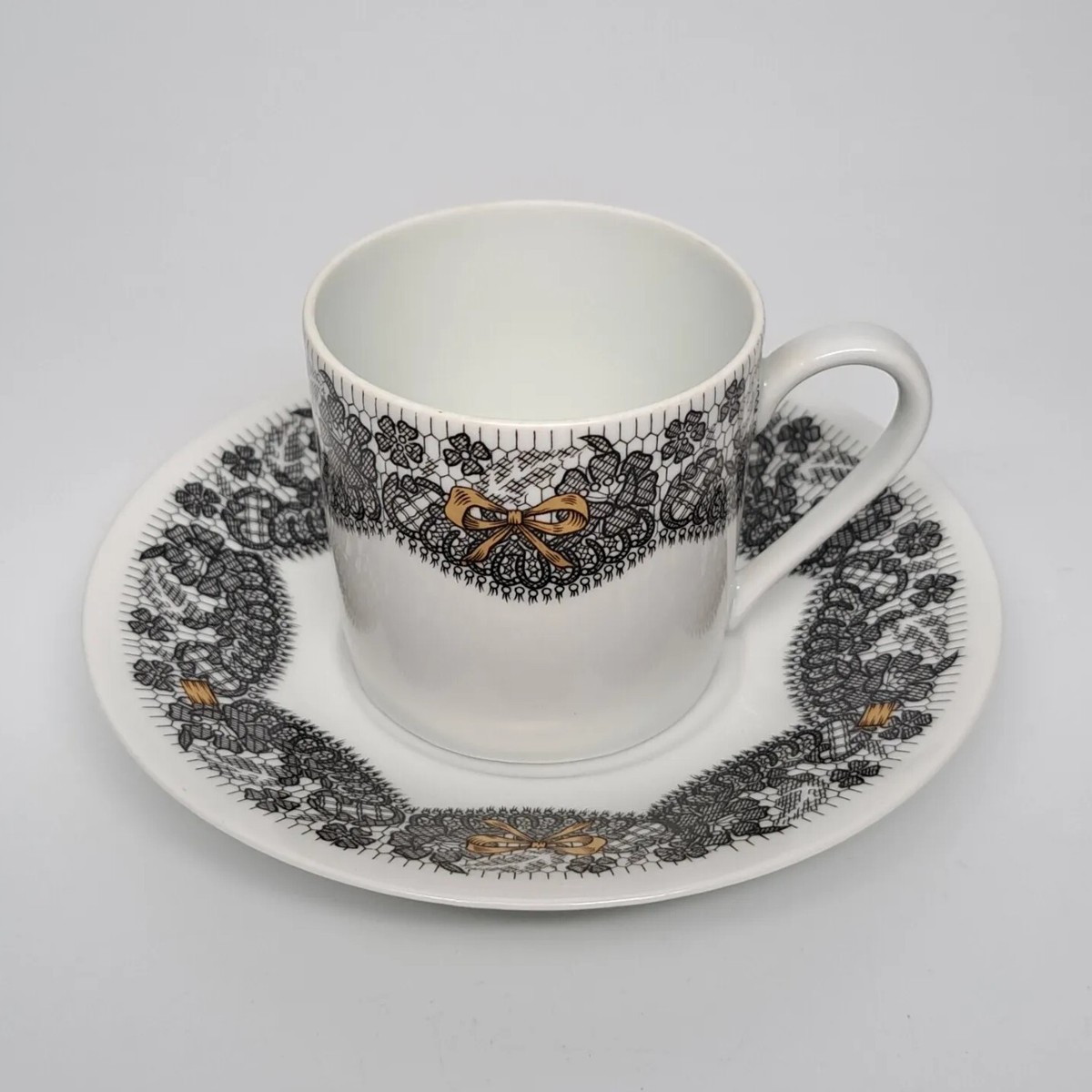 Georges Boyer Limoges France Marcel Rochas Black Lace Demitasse