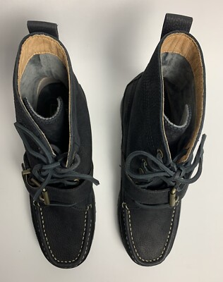 2019 Ranger Gold Thread/Buckle sz9.5 POLO Ralph Lauren Black Grain Leather Boots 2019 Ranger Gold Thread/Buckle sz9.5 POLO Ralph Lauren Black  main image 3