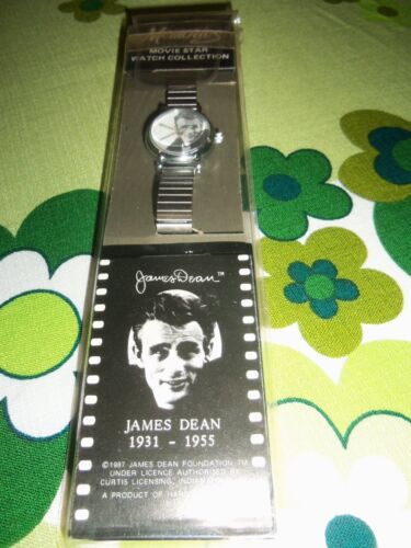 VINTAGE 1987 JAMES DEAN WATCH STAINLESS STEEL BAND NIP LOOK!