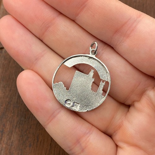 Vintage Wells 925 Sterling Silver "San Antonio" Skyline Pendant Bracelet Charm - Picture 2 of 3