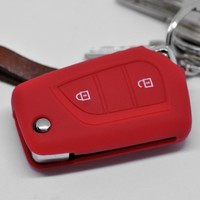 Klapp SchlüSsel HüLle Silikon Rot FüR Toyota Aygo Citroen C1 Peugeot 107