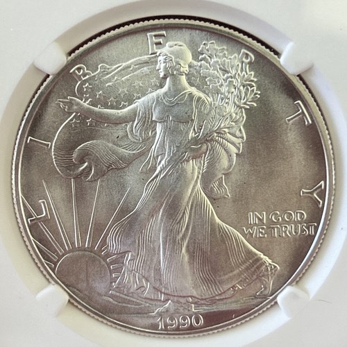 🇺🇸1990 Silver Eagle - frühe Produktion - NGC MS69 - geprägt in 89’🦅 - Bild 2 von 9