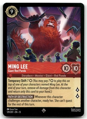 Ming Lee - Giant Red Panda Attack of the Vine! 129/207 Super Rare Lorcana TCG NM