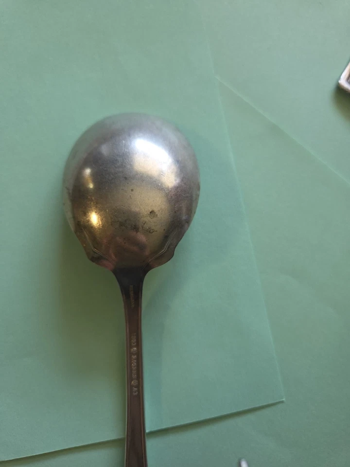 De colección 1881 Rogers A1 Plateado Patrón Scotia 1915 Azúcar Shell/Cuchara 6" Foto 4 de 4