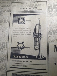 MAR 20, 1954 NEWSPAPER PAGE #2283- LIGNA TRUMPET- DEMAND FROM YOUR SUPPLIERS