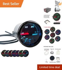 Black Aluminum 52mm Turbo Boost Gauge 0-30 PSI Vacuum 7 Colors Without Cup