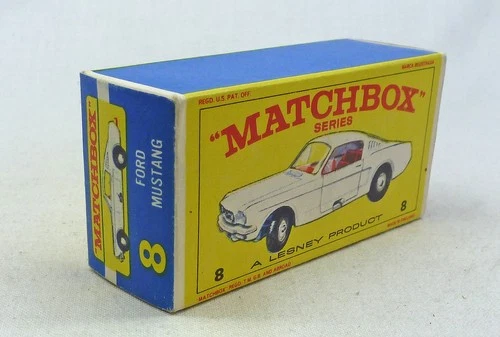 Lesney Matchbox Toys MB8e Ford Mustang ORIGINAL Empty E4 Type Box