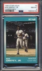 1990 Star Aqua Baseball KEN GRIFFEY JR. CAREER INFO #8 PSA 8 MARINERS NM-MT HOF