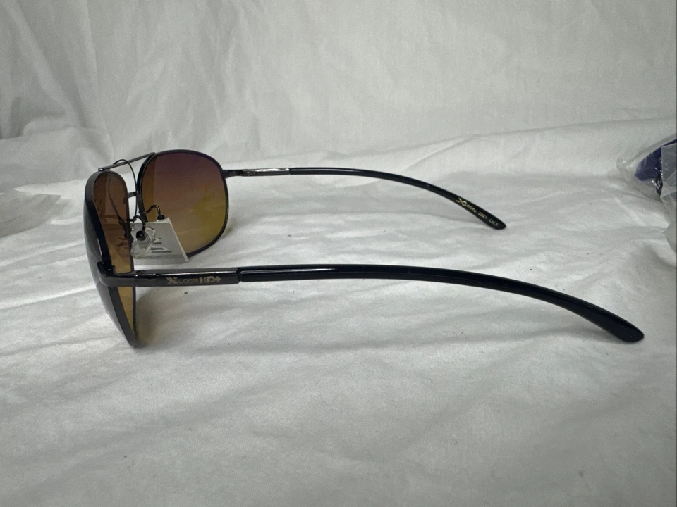 Солнцезащитные очки X Loop Aviator в черной металлической оправе с коричневыми линзами защита Uv 400 - Изображение 3 из 3