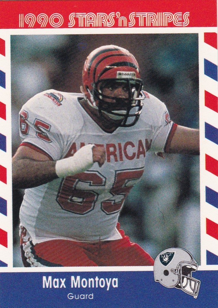 Max Montoya Cincinnati Bengals Stars & Stripes Pro Bowl Football Card 1990 UCLA