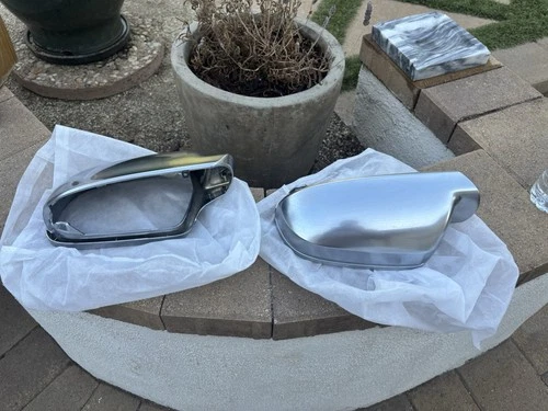 B8 Audi A4 S4 A5 S5 Aluminum Door Mirror Cap Cover Set OEM 8F0857527A /528A (TL)