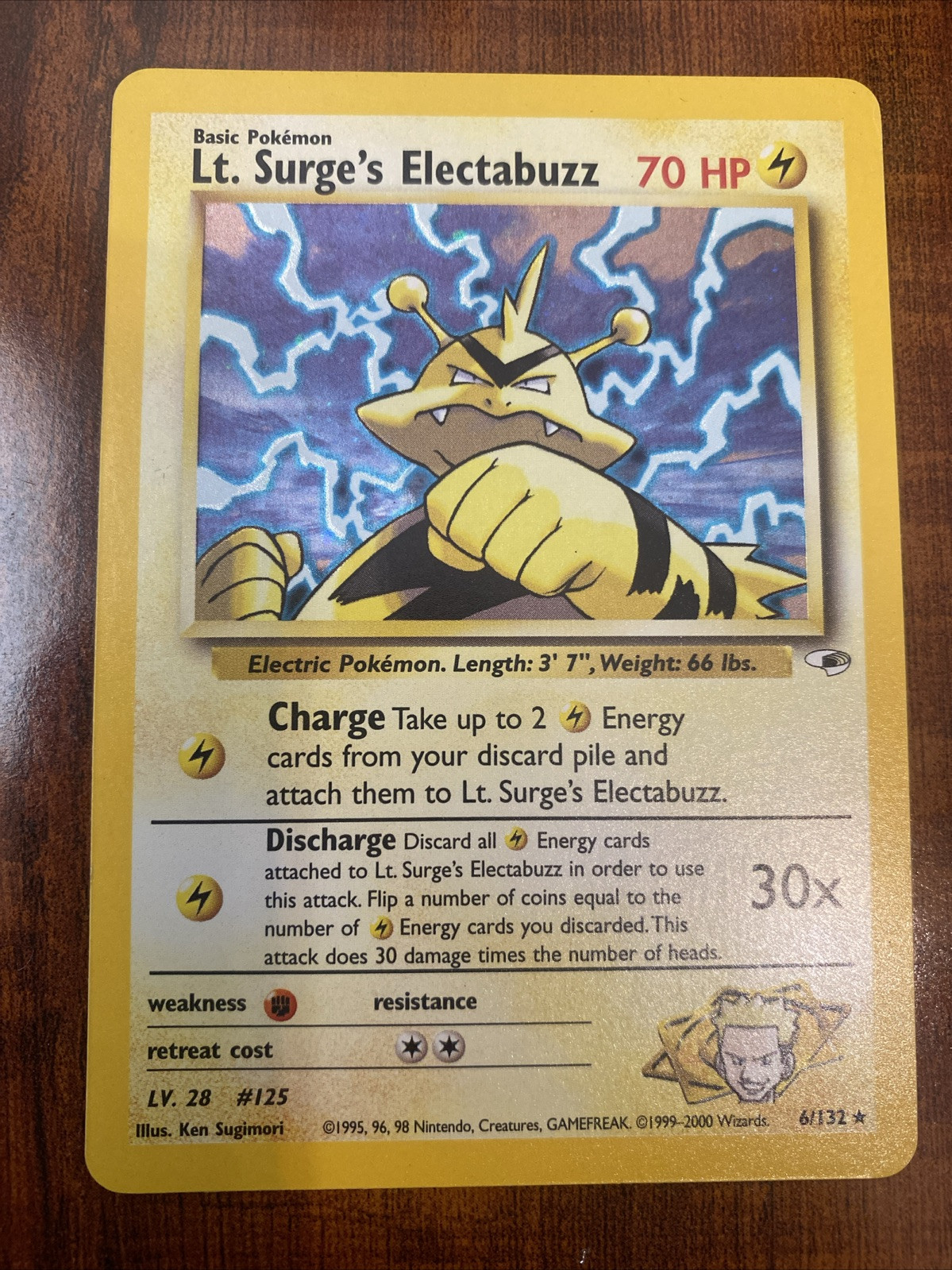 Pokemon Lt. Surge’s Electabuzz Holo Rare Gym Heroes Unlimited 6/132 NM/M 🔥