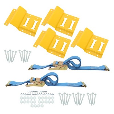 E Track System E-Type Guide Wheel Wedge + 7.5' Blue Ratchet Strap Brand New
