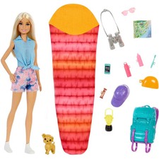 Barbie ''It takes two! Camping'' Spielset mit Malibu Puppe, Hündchen und Accesso