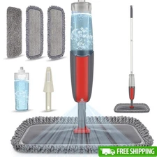 2nd Gen Microfiber Spray Mop W/ 3 Reusable Pads Efficient Floor Cleaning New