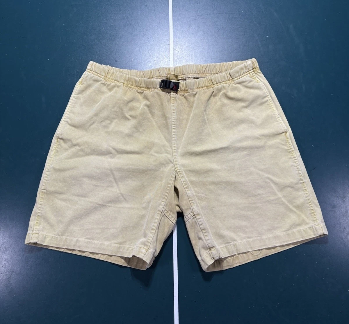 Vintage 90s Gramicci G Short Mens XL Faded Tan Belted Outdoors Hiking Shorts USA