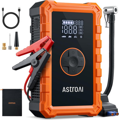 S8 Air Jump Starter with Air Compressor, 3000A Peak Car Battery Jump Starter Por
