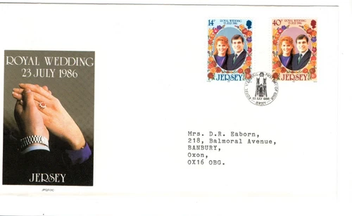 1986 JERSEY - SARAH & ANDREW ROYAL WEDDING FDC FROM COLLECTION N46