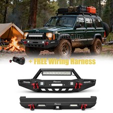 Front Or Rear Bumper Winch Mount Plate Set For 1984-2001 Jeep Cherokee Xj Black