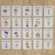 20 Laminated Emotions Feelings Flash Cards Social Emotional Learning SEL Autism